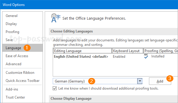 change dictionary language in word for mac